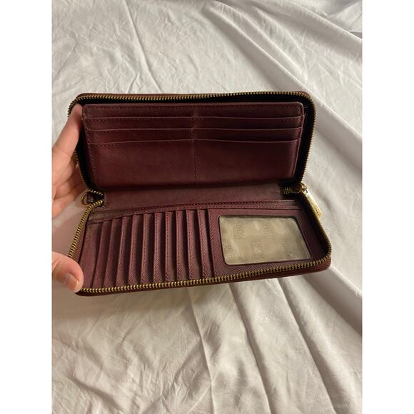 Michael Kors Jet Set Travel Zip Around Wallet Brown Leather - Picture 8 of 9